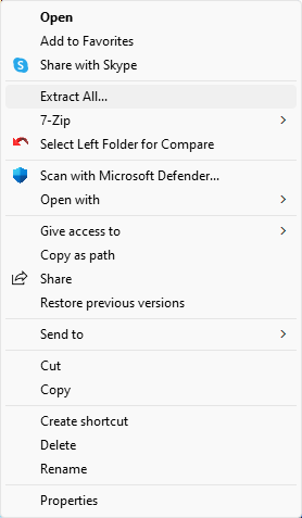 Extract All… menu
